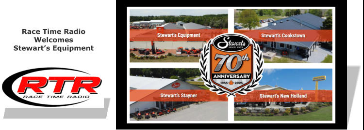 Race Time Radio Presented By: Stewart's Equipment - Erin, Cookstown Stayner and Stewart's New Holland